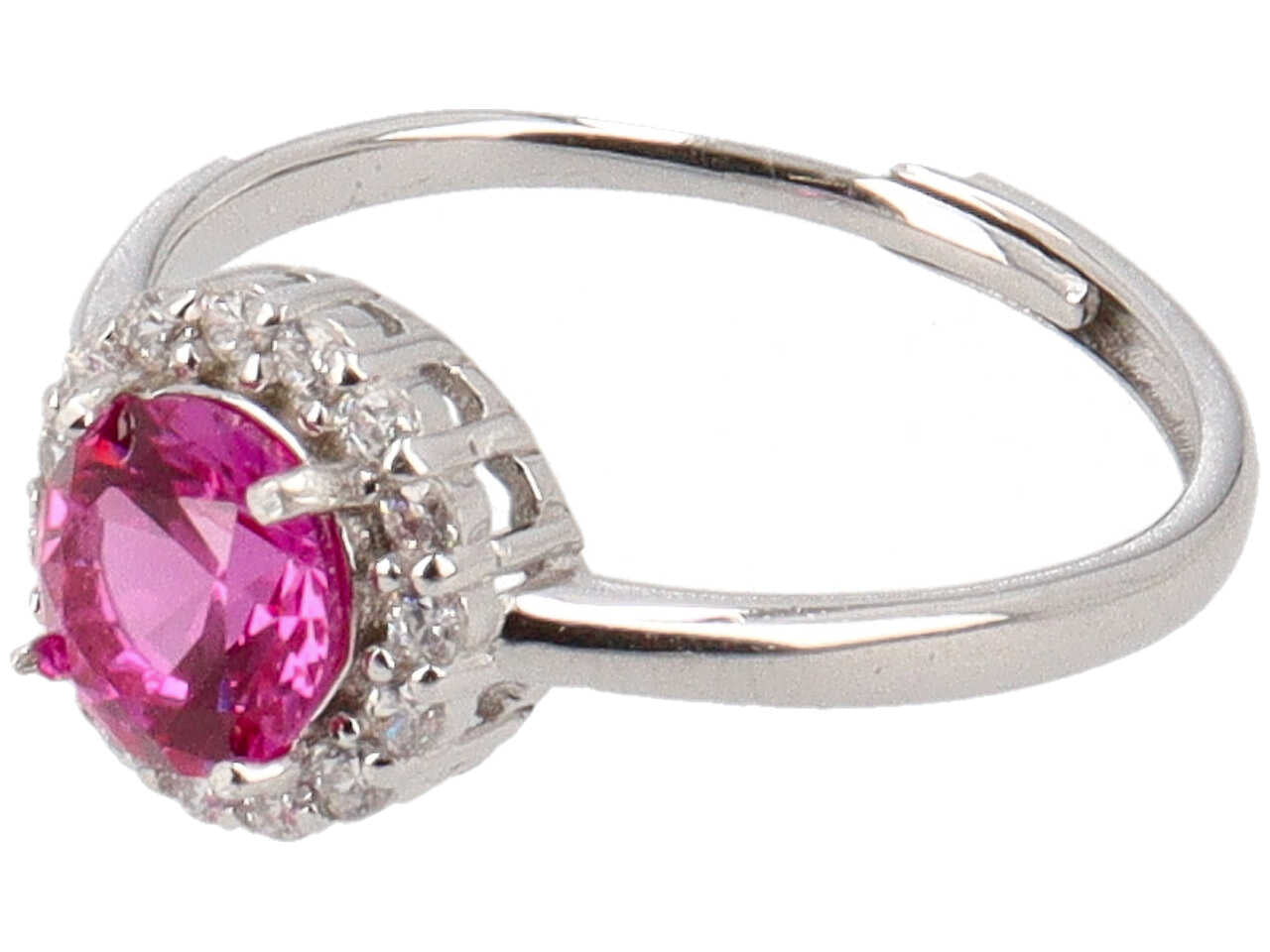Anello pietra tonda fuxia