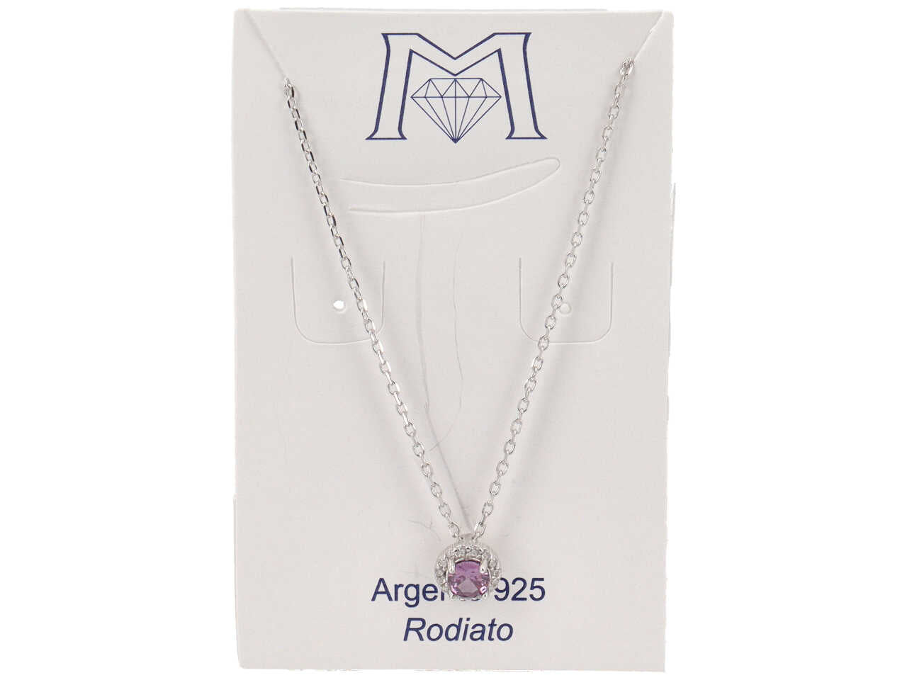 Collana pietra tonda viola