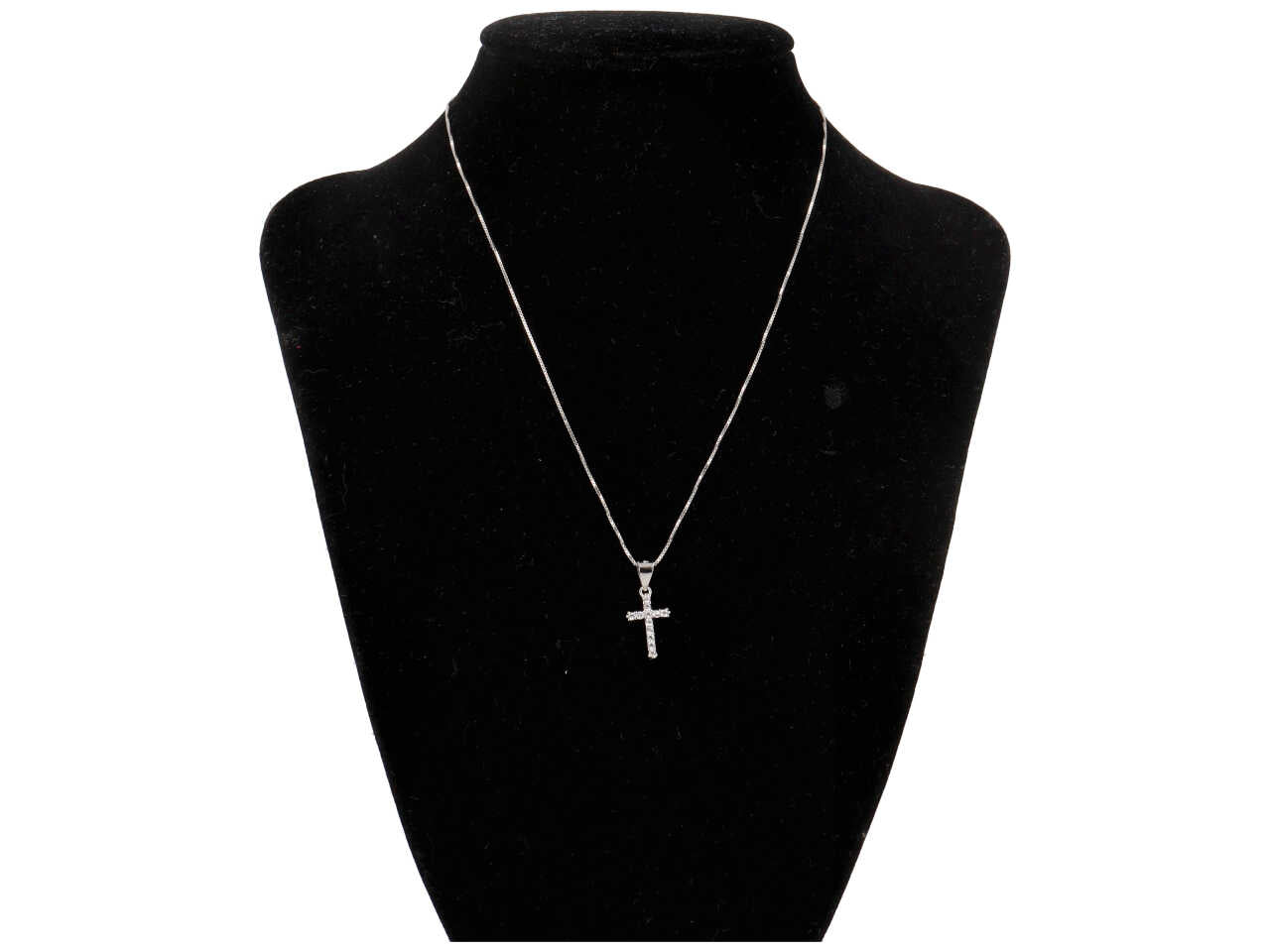 Collana con pendente croce zirconata