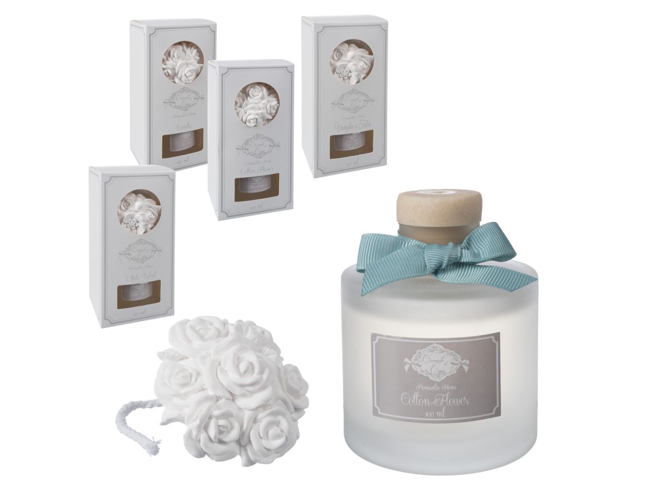 Diffusore con 2 boccioli e 4 fragranze assortite 100ml