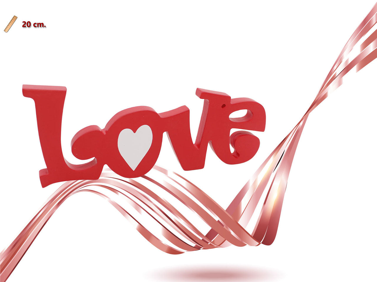 Scritta legno decorativa love 20cm