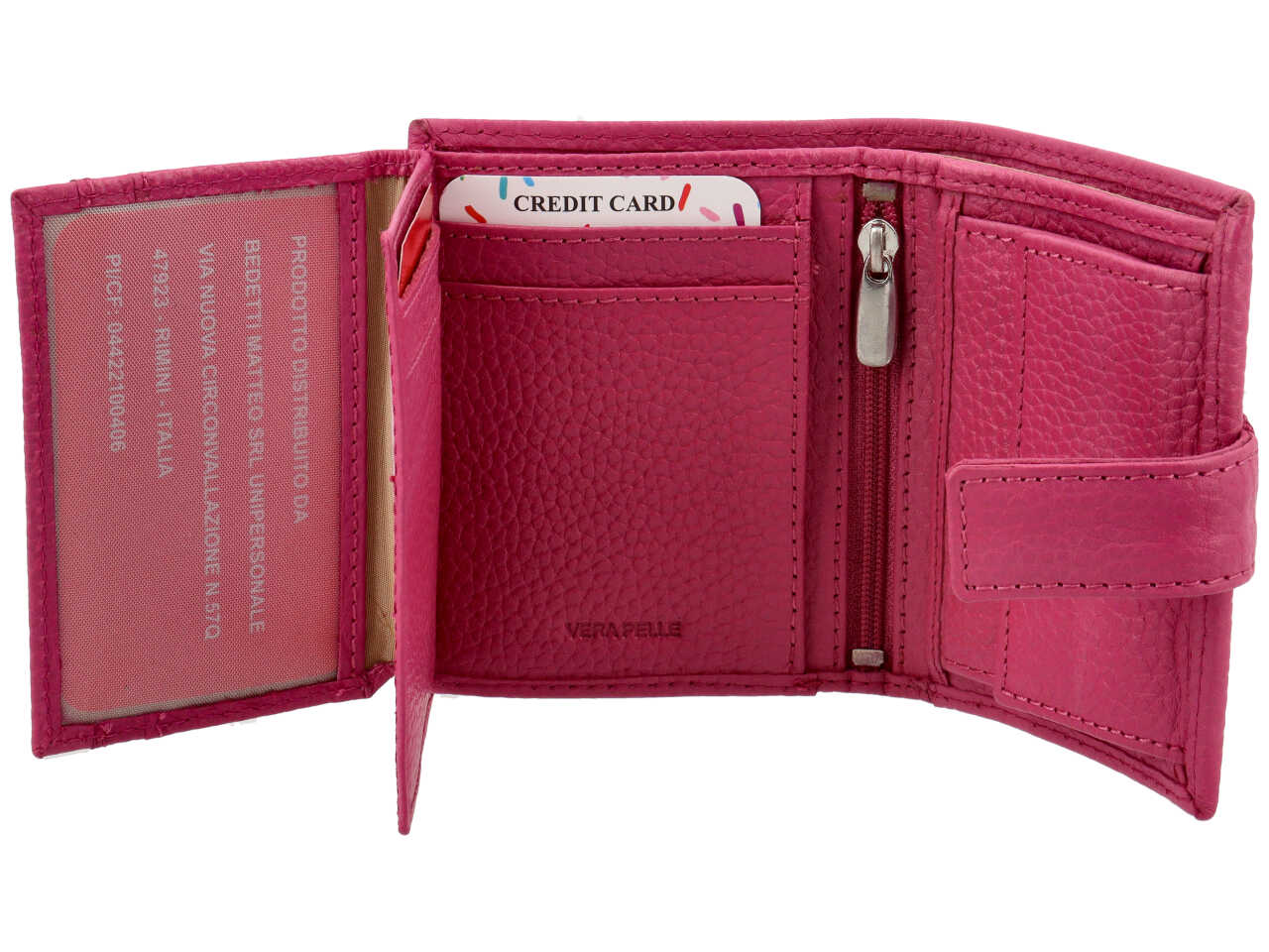 Portafoglio pelle - dollaro fuxia