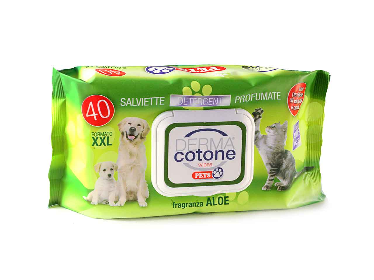 Salviettine pets 40 pezzi 20x30 aloe