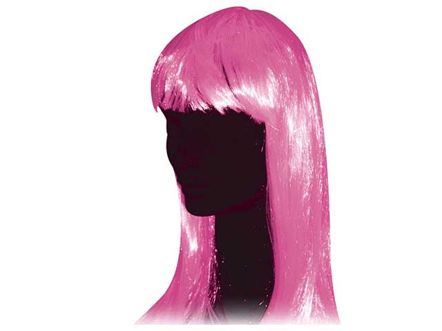 Parrucca lunga rosa shocking 038762