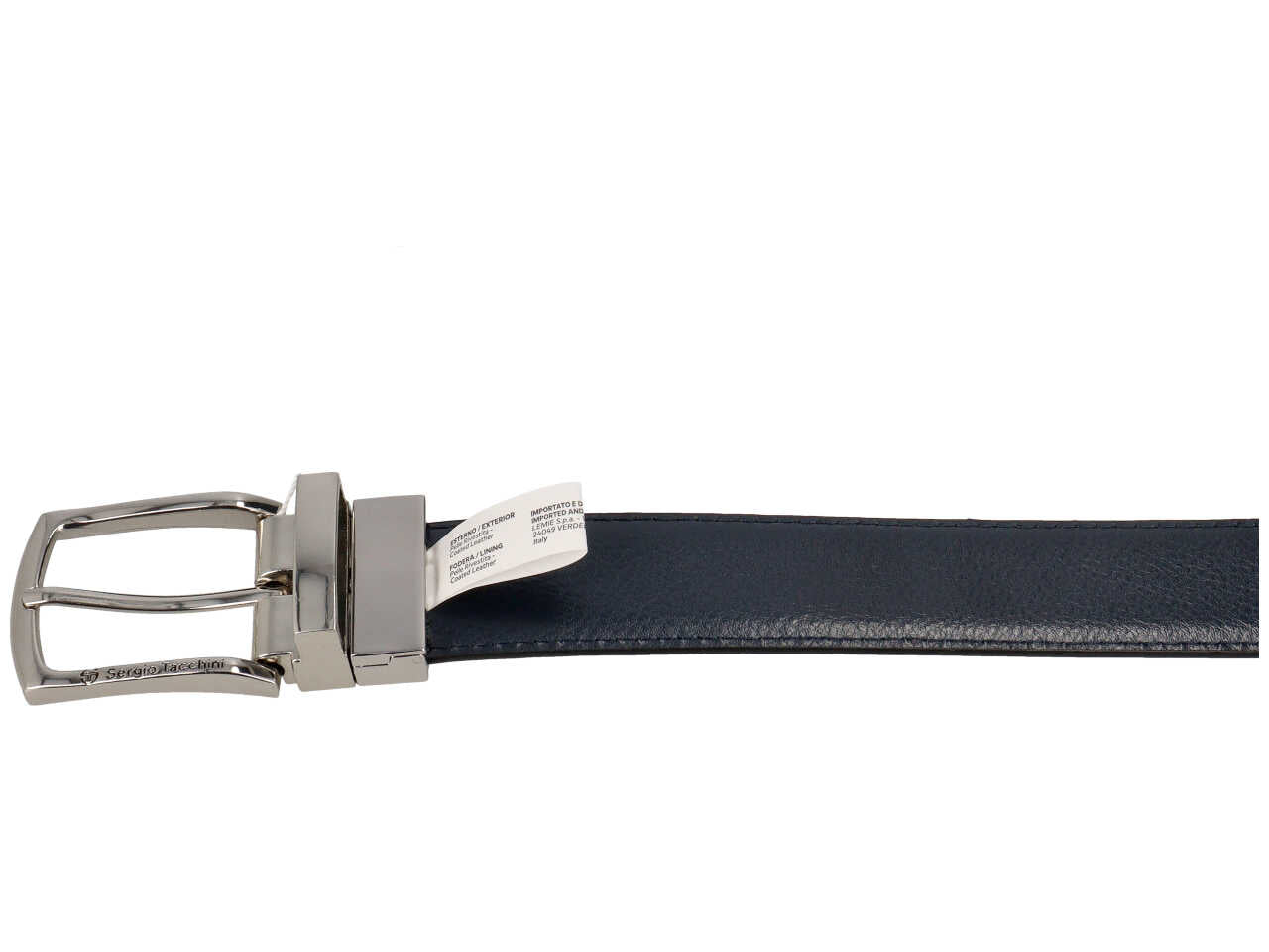 Cintura da uomo in pelle reversibile nera e blu, altezza 3,5 cm in taglie assortite dalla 115 alla 130 - Sergio Tacchini