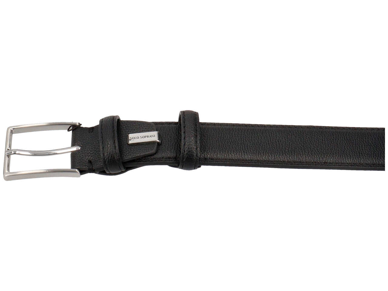 Cintura da uomo nero in similpelle martellata, larghezza 3,5 cm in taglie assortite dalla 115 alla 130 - Solo Soprani