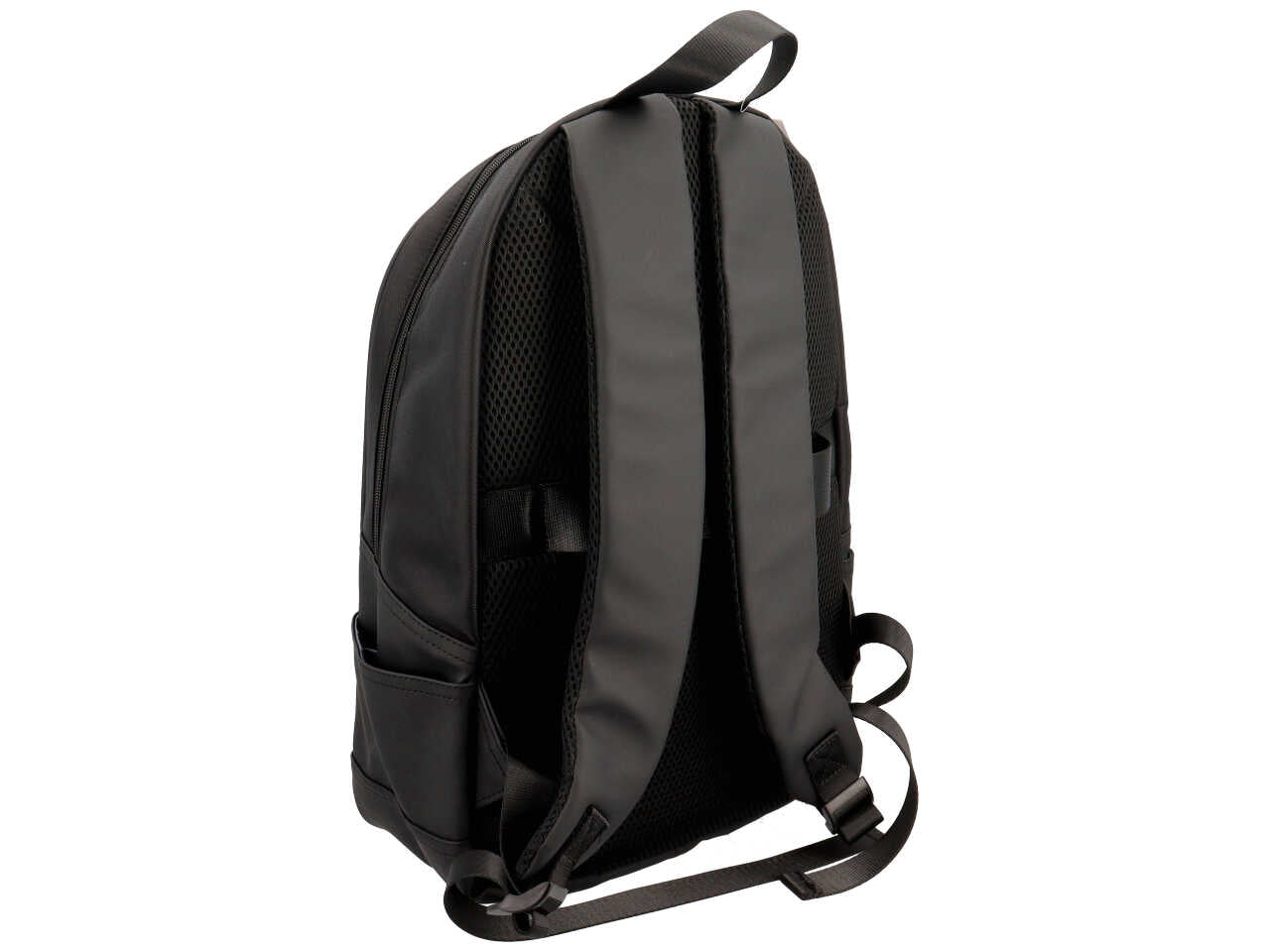 Zaino da uomo nero in simil pelle e tessuto 40x27x14 cm - Sergio Tacchini