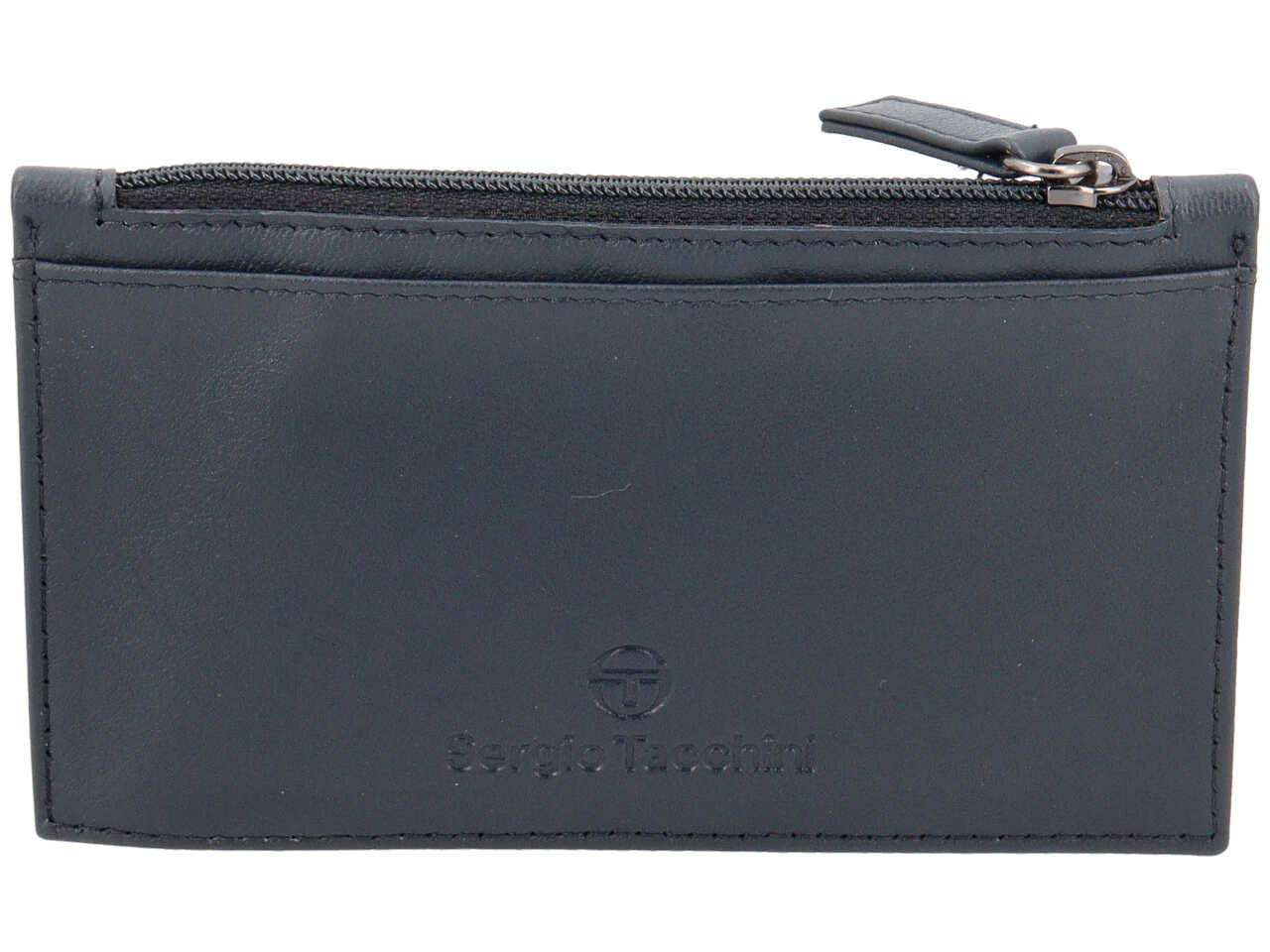 Portacarte da uomo in pelle blu con inserto bordeaux, 8x13 cm - Sergio Tacchini