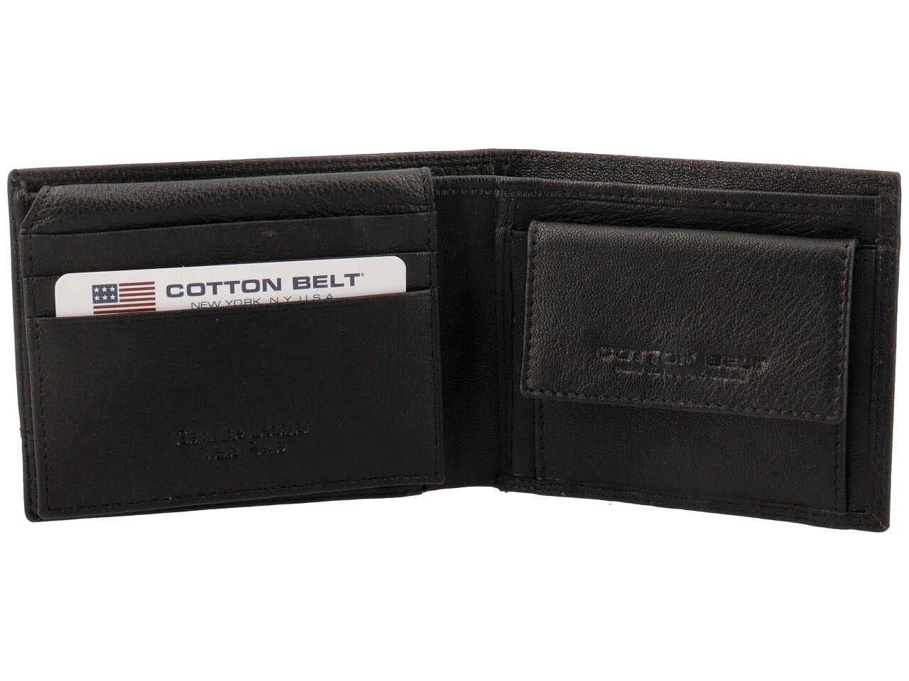 Portafoglio da uomo in pelle nero 11x9x2 cm - Cotton Belt