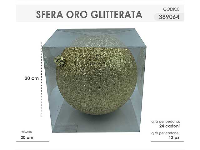Sfera d.20cm oro glitterata