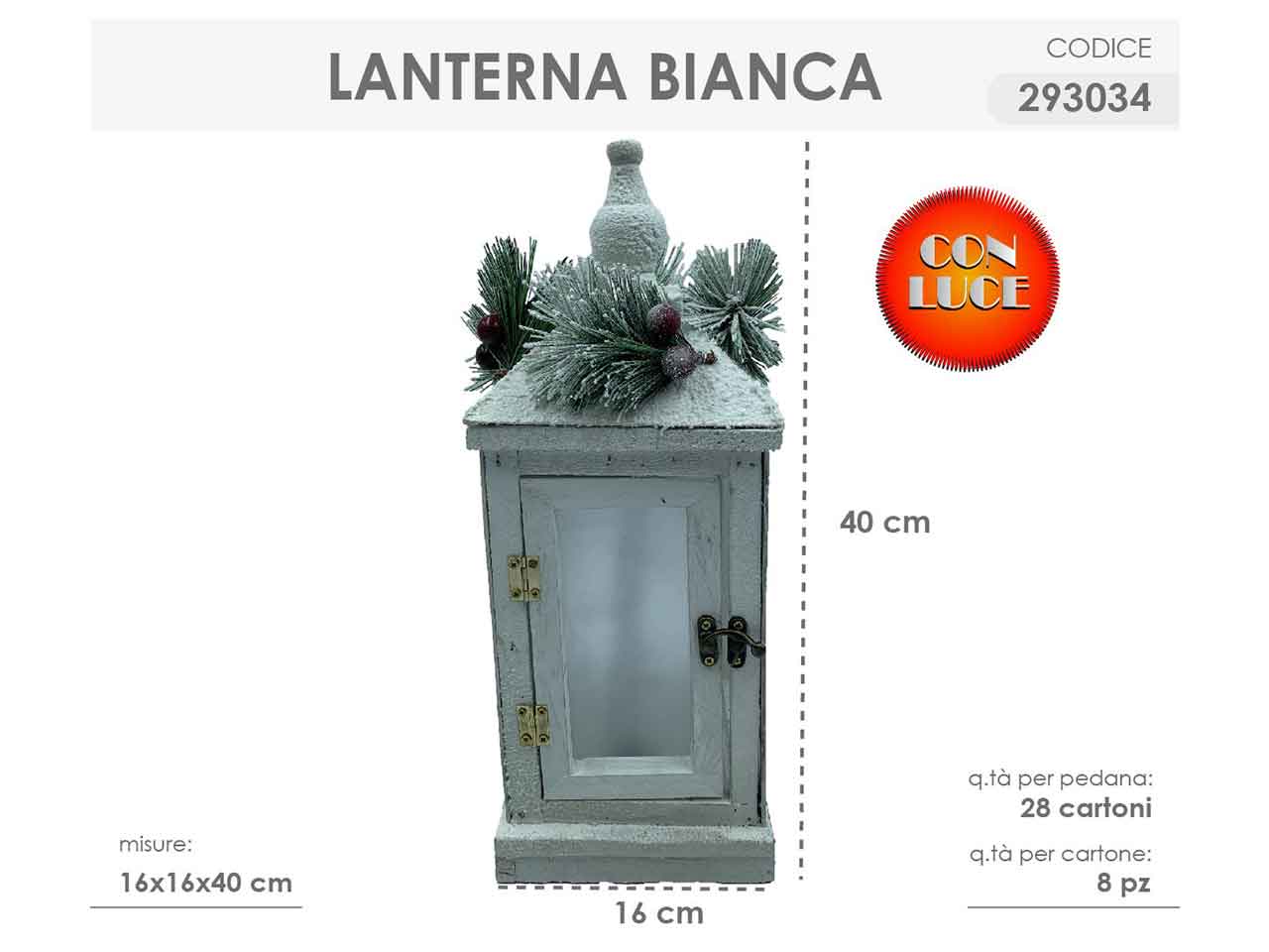 Lanterna bianca 16x16x40cm 293034