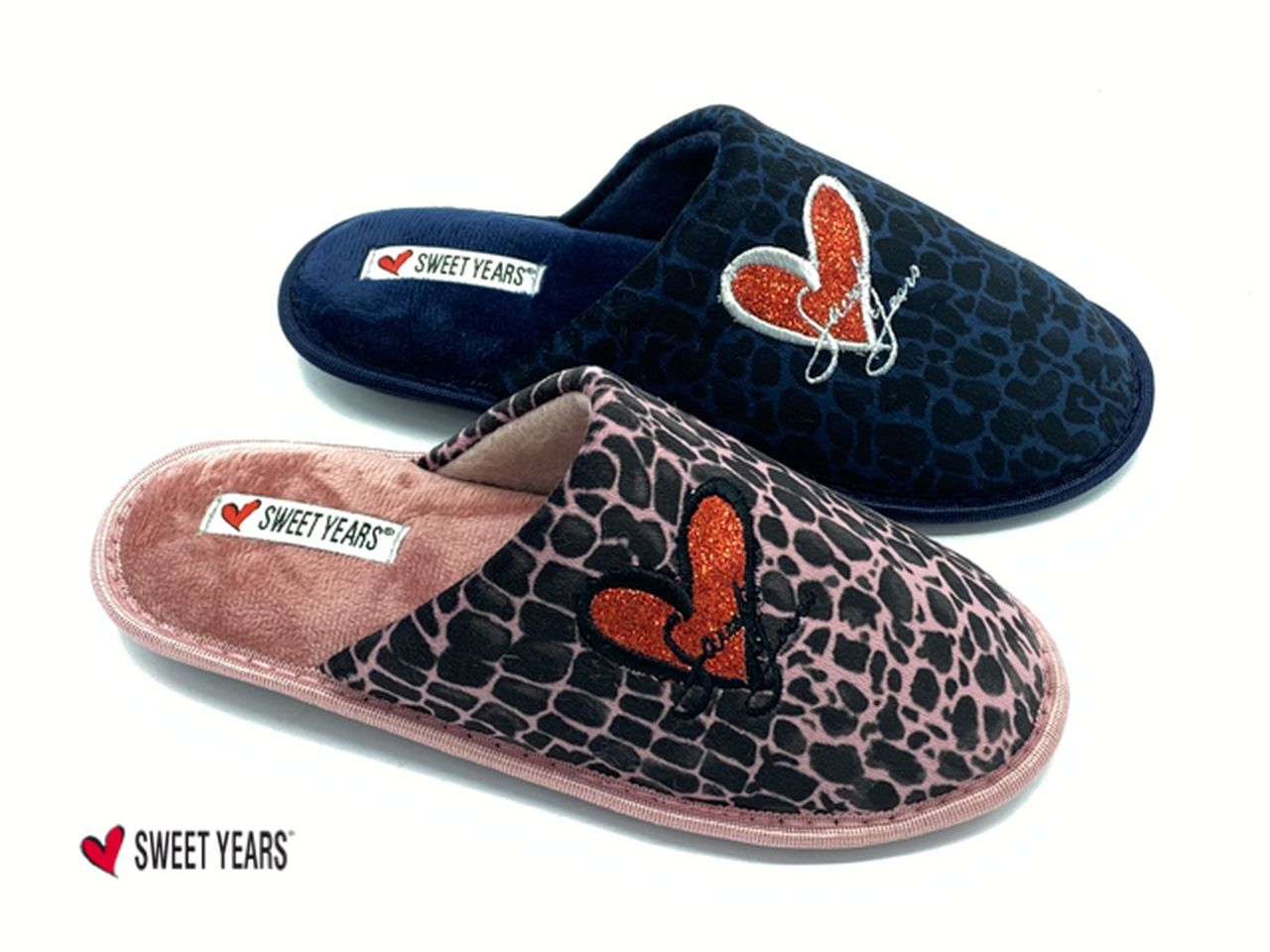 Pantofola da donna sweet years colori assortiti blu e rosa misure dal 36 al 41