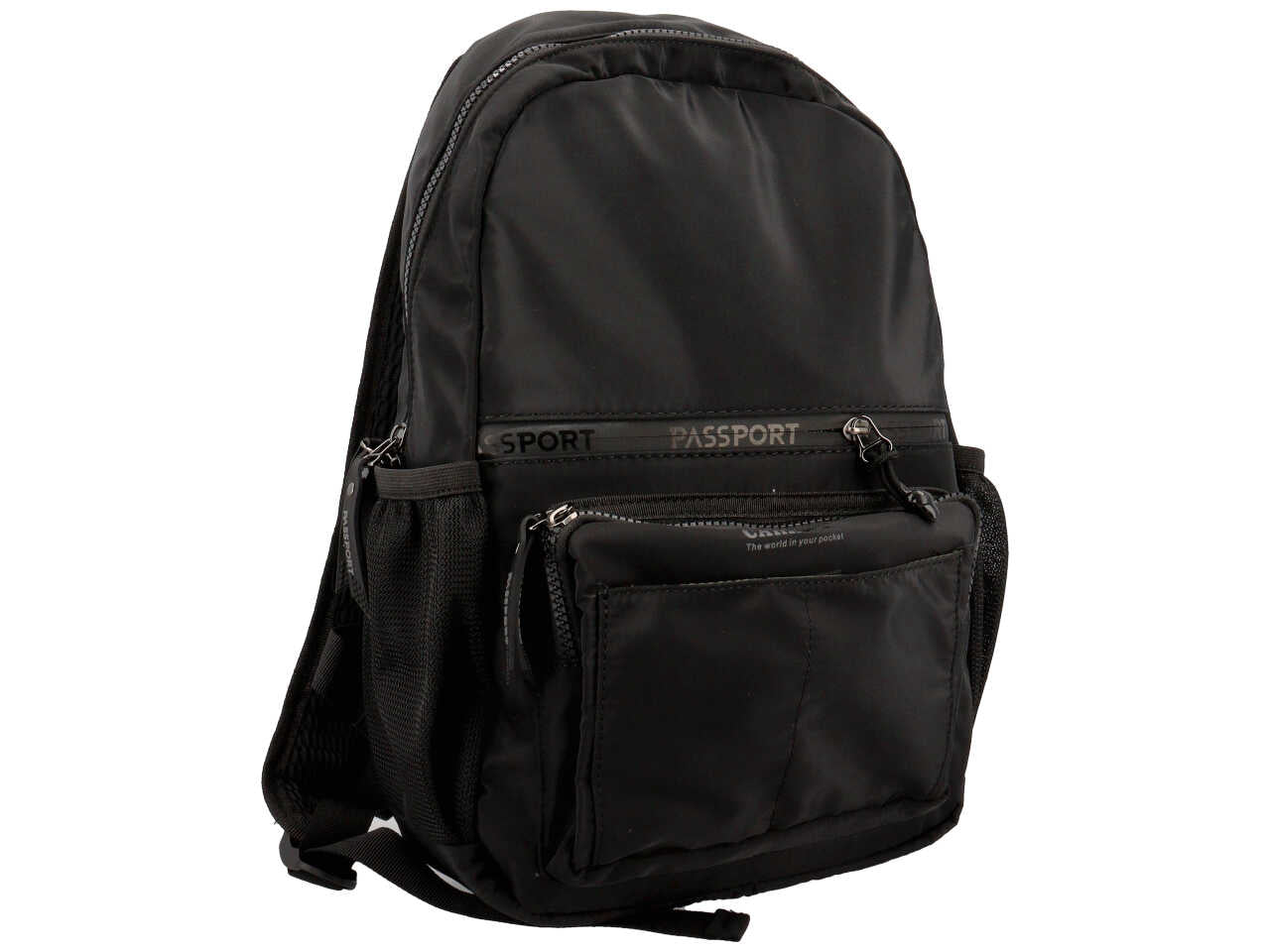 Borsa da uomo passport zaino s colore nero composizione: 100% nylon