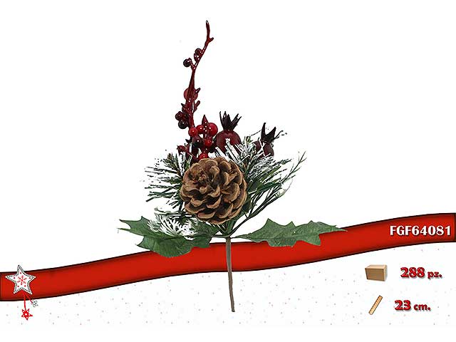 Pick 23cm c/bacche e pigna
