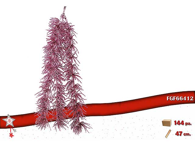 Pendente glitterato rosa 47cm