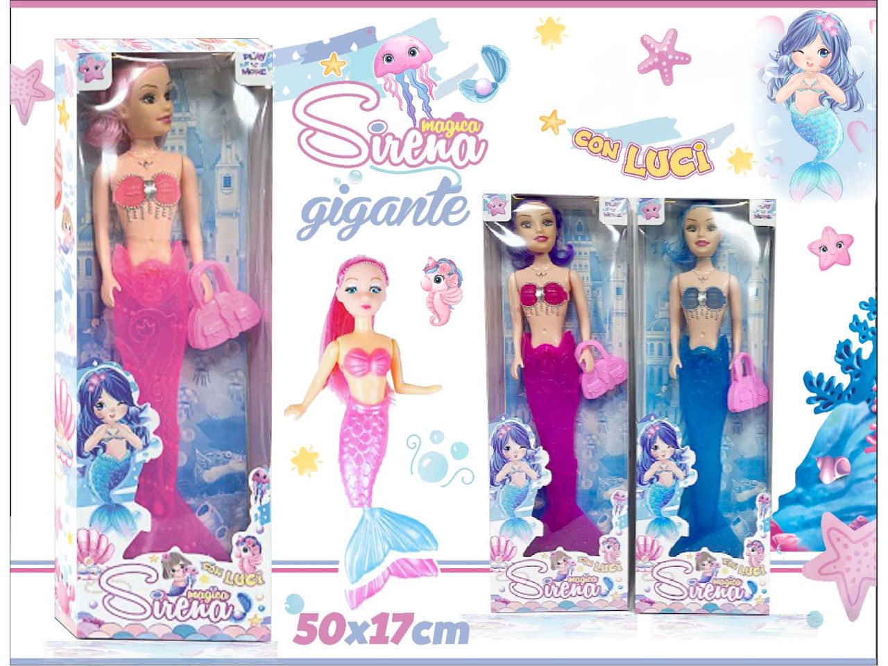 Sirena con luci 50cm