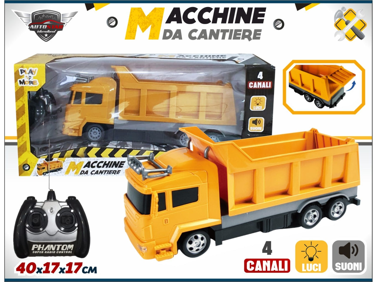Camion cantiere radiocomandato con luci