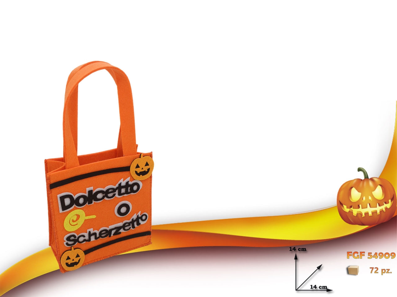 Decorazione in feltro halloween 14x14cm