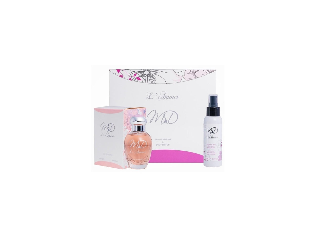 Md l' amour eau de parfum 100ml + body lotion 100ml coffret