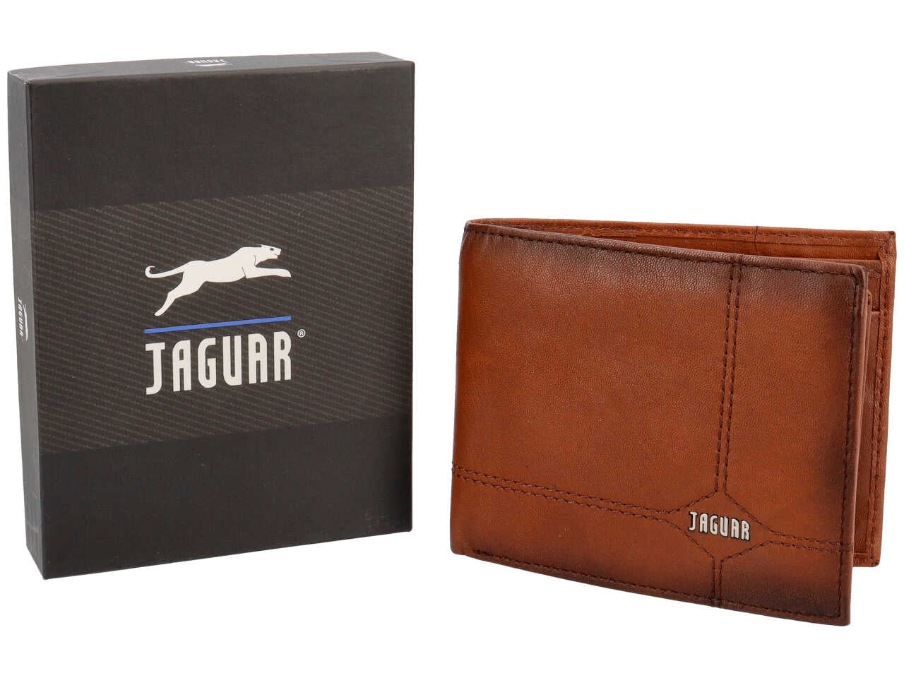 Portafoglio uomo jaguar vera pelle tabacco