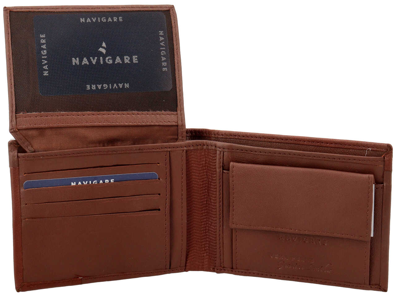 Portafoglio navigare da uomo doppia patta piu' moneta in vera pelle nappa piu' oil stampato misura 11x6,5cm colore atzeco