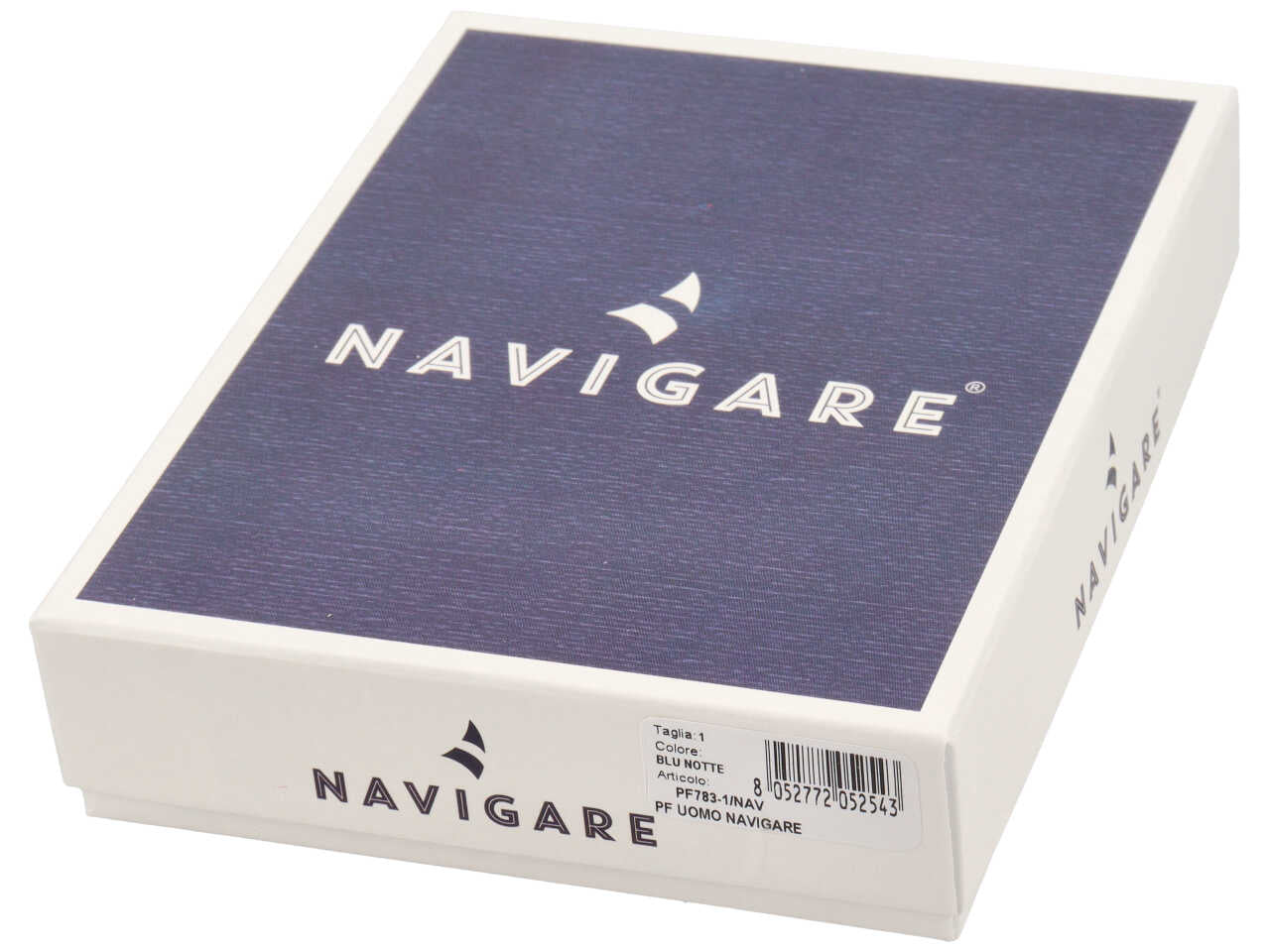 Portafoglio navigare da uomo doppia patta piu' moneta in vera pelle nappa piu' oil stampato misura 11x6,5cm colore blu notte