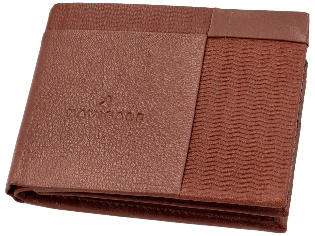 Portafoglio navigare da uomo doppia patta piu' moneta piccolo in vera pelle nappa piu' oil stampato misura 11x9cm colore atzeco