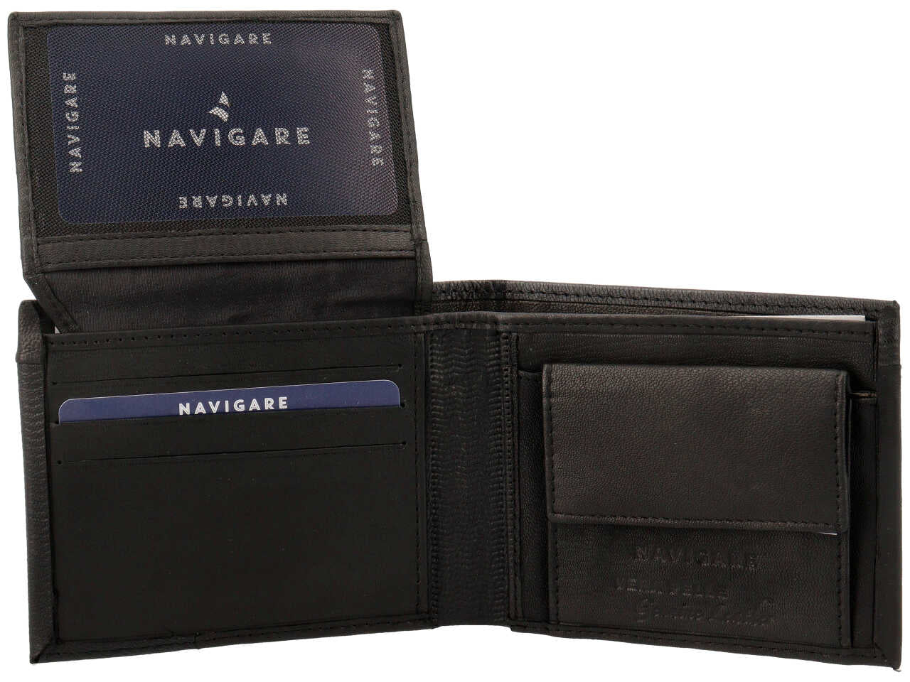 Portafoglio navigare da uomo doppia patta piu' moneta piccolo in vera pelle nappa piu' oil stampato misura 11x9cm colore nero