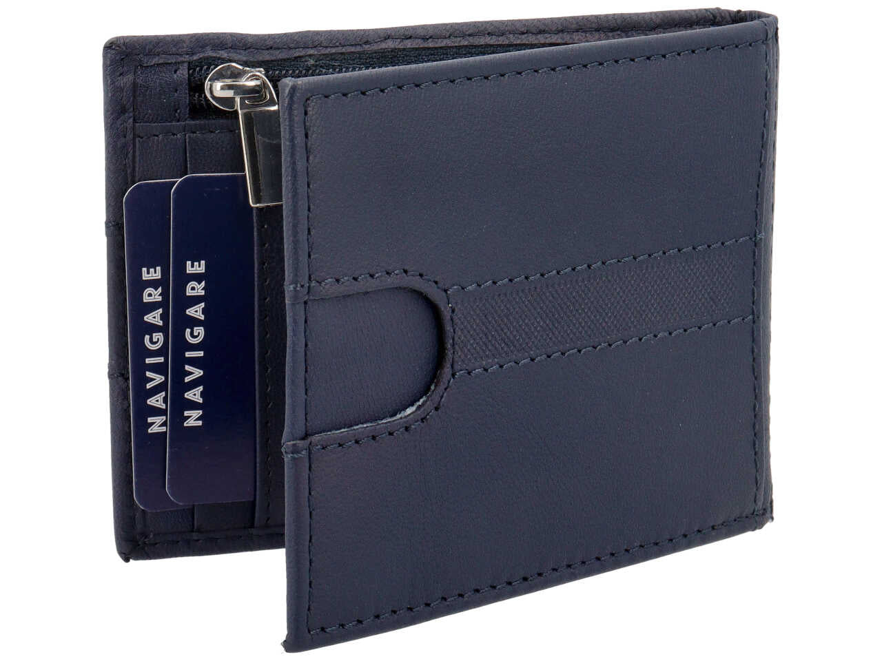 Portafoglio navigare da uomo a molla con zip moneta in vera pelle oil stampato misura 10,5x8,4cm colore inchiostro