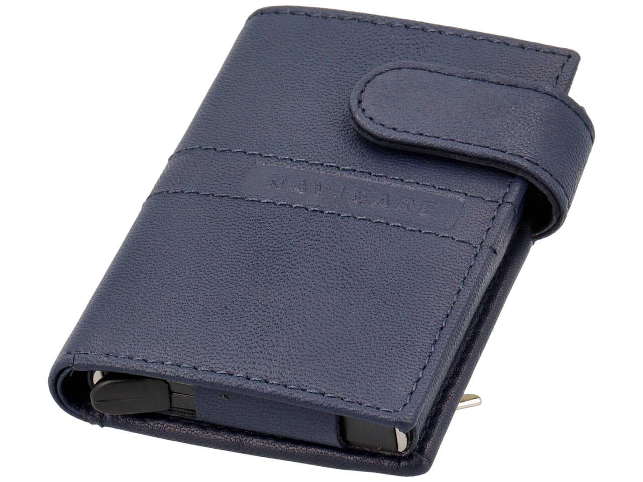 Portacarte navigare da uomo anticlonazione in vera pelle oil stampato misura 5,5x9,6cm colore inchiostro
