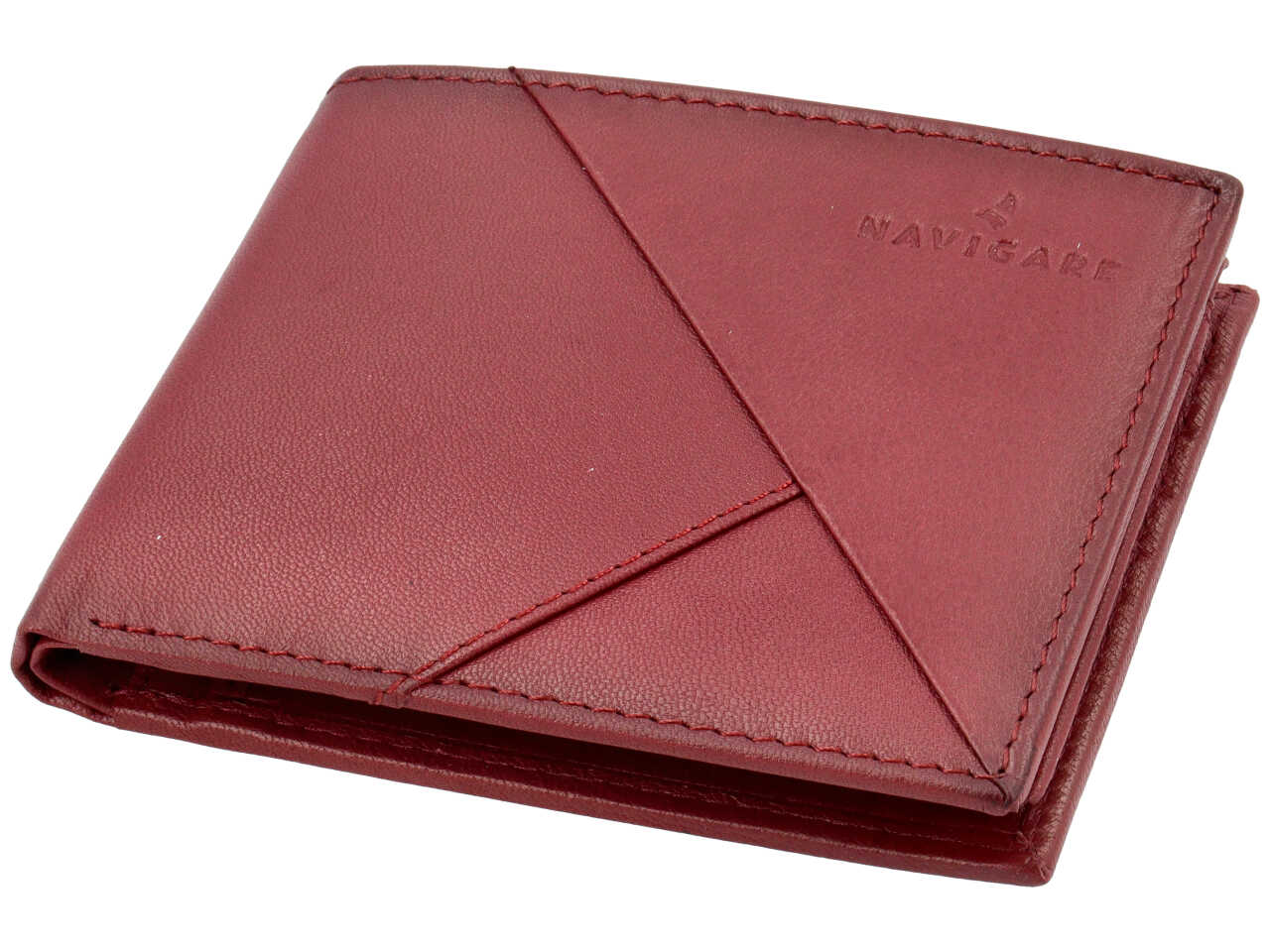 Portafoglio navigare da uomo senza moneta con patta in vera pelle oil sfumato misura 11x9,9cm colore chianti