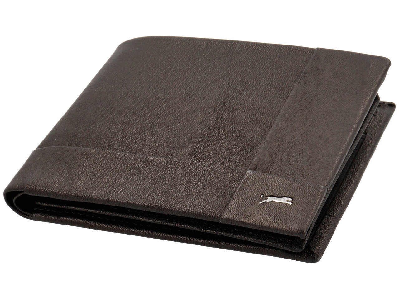 Portafoglio jaguar da uomo doppia patta piu' moneta in vera pelle sugar print misura 11x6,5cm colore nero