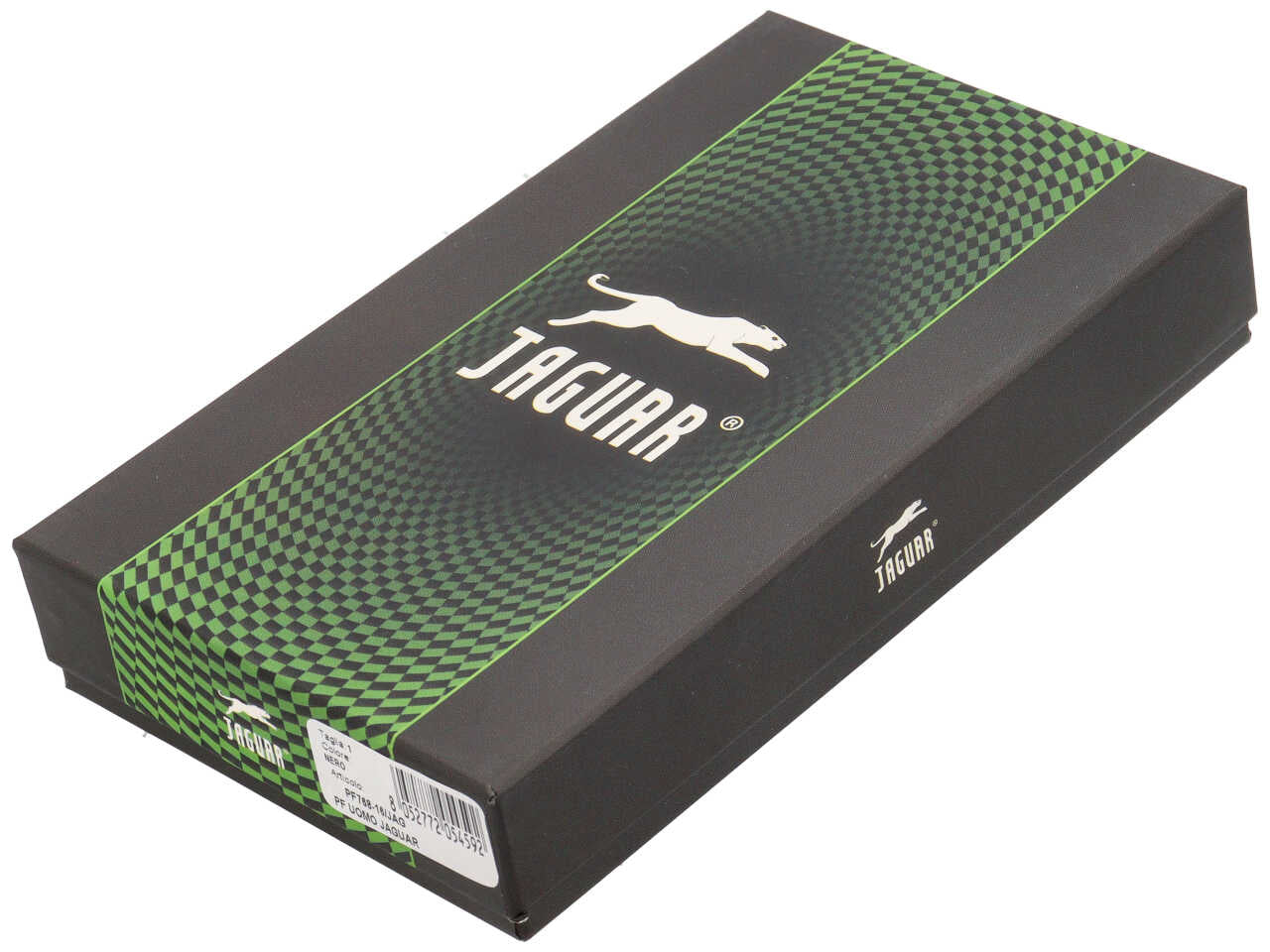 Portamonete jaguar da uomo con zip in vera pelle sugar print misura 13,9x7,7cm colore castano