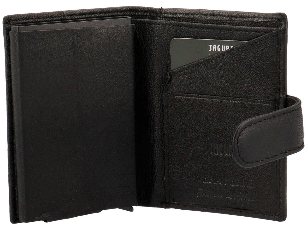 Portacarte jaguar da uomo anticlonazione in vera pelle sugar print misura 5,5x9,6cm colore nero