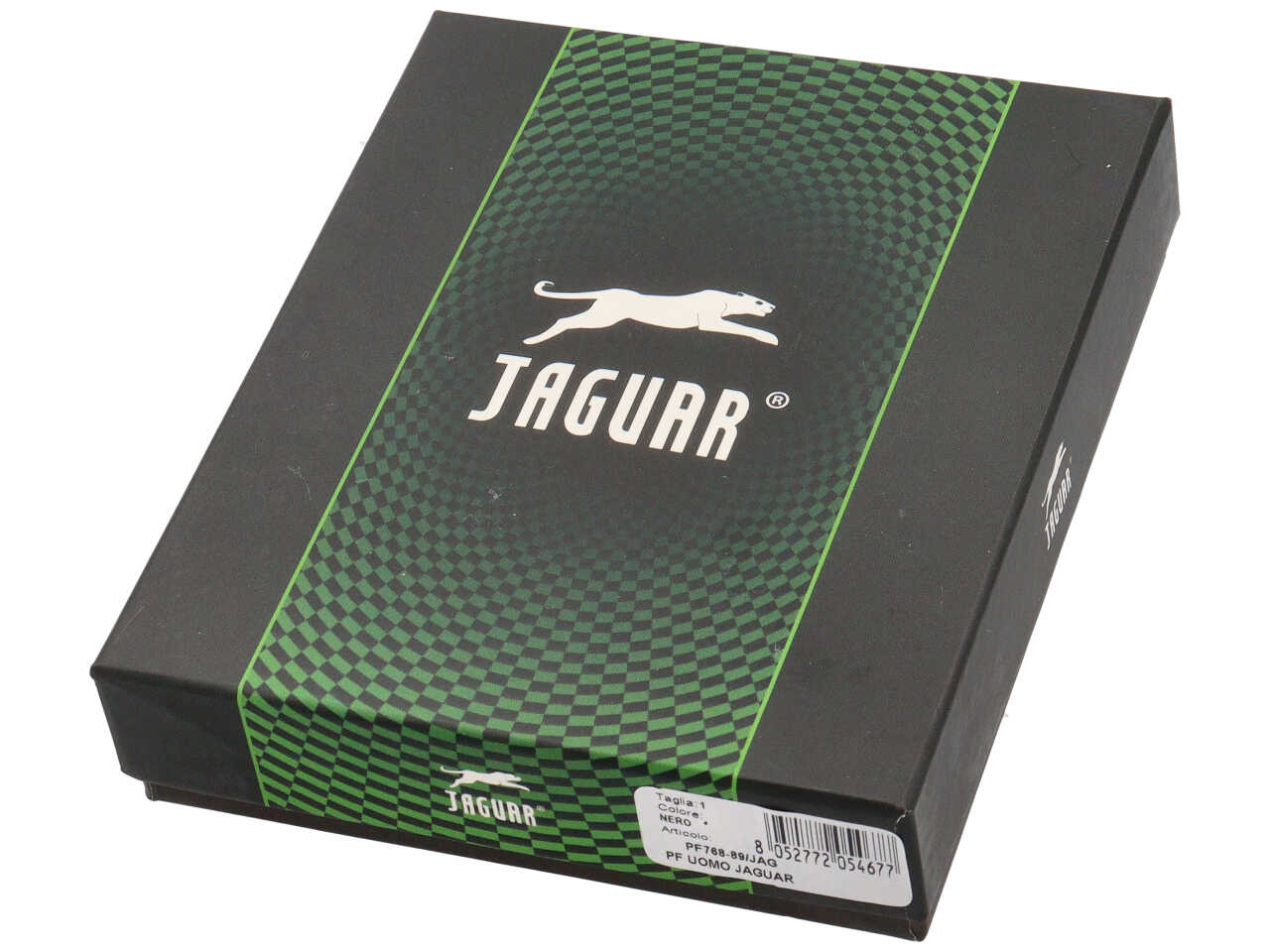 Portacarte jaguar da uomo anticlonazione in vera pelle sugar print misura 5,5x9,6cm colore nero