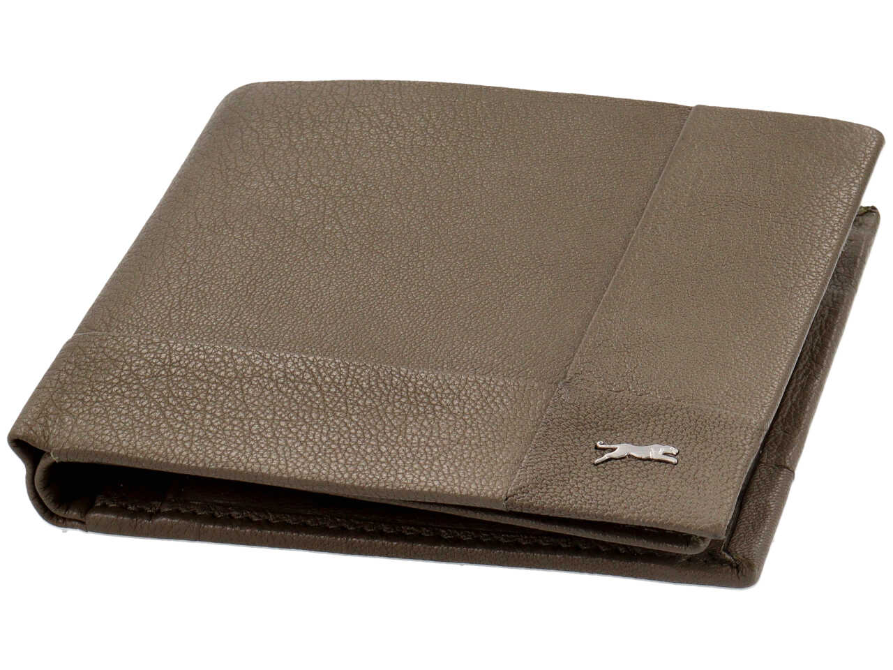 Portafoglio jaguar da uomo doppia patta piu' moneta piccolo in vera pelle sugar print misura 11x9cm colore oliva