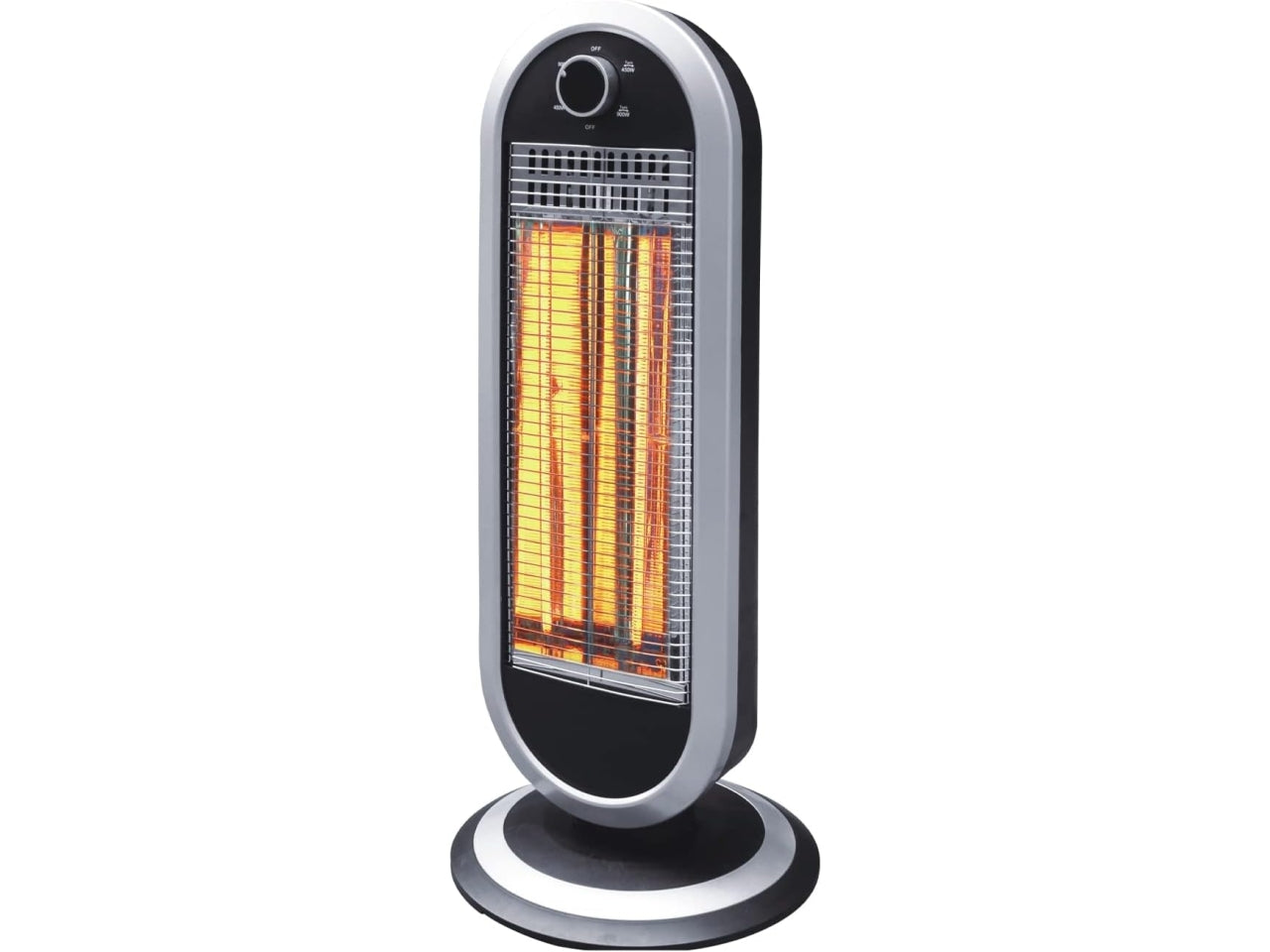 Stufa oscillante in fibra di carbonio, 2 lampade al carbonio, termostato regolabile, tasto di ribaltamento, 220-240v-50/60hz- 900w