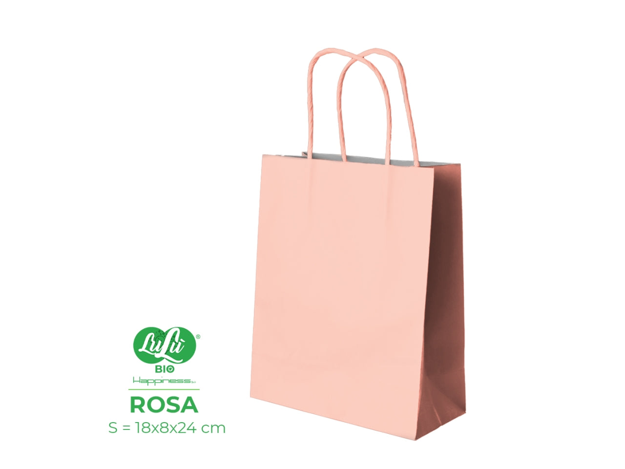 Busta di carta rosa 18x8x24 cm