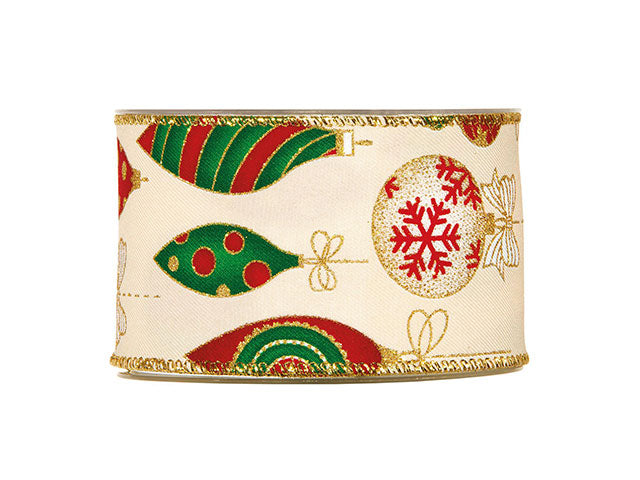 Nastro baubles 63mmx10mt crema 409802