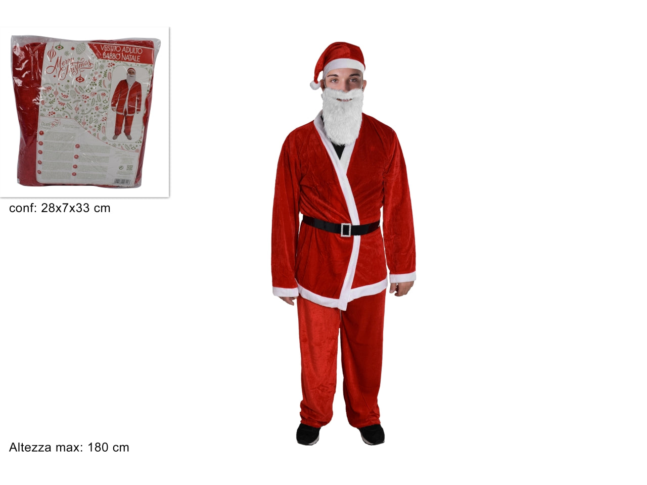 Vestito da babbo natale in velluto da adulto