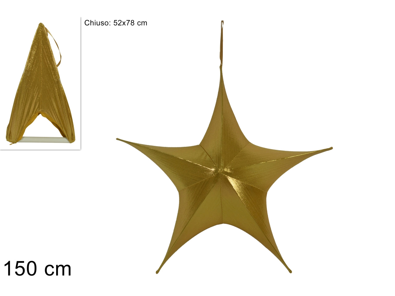 Pendente stella 150cm laminata richiudibile oro