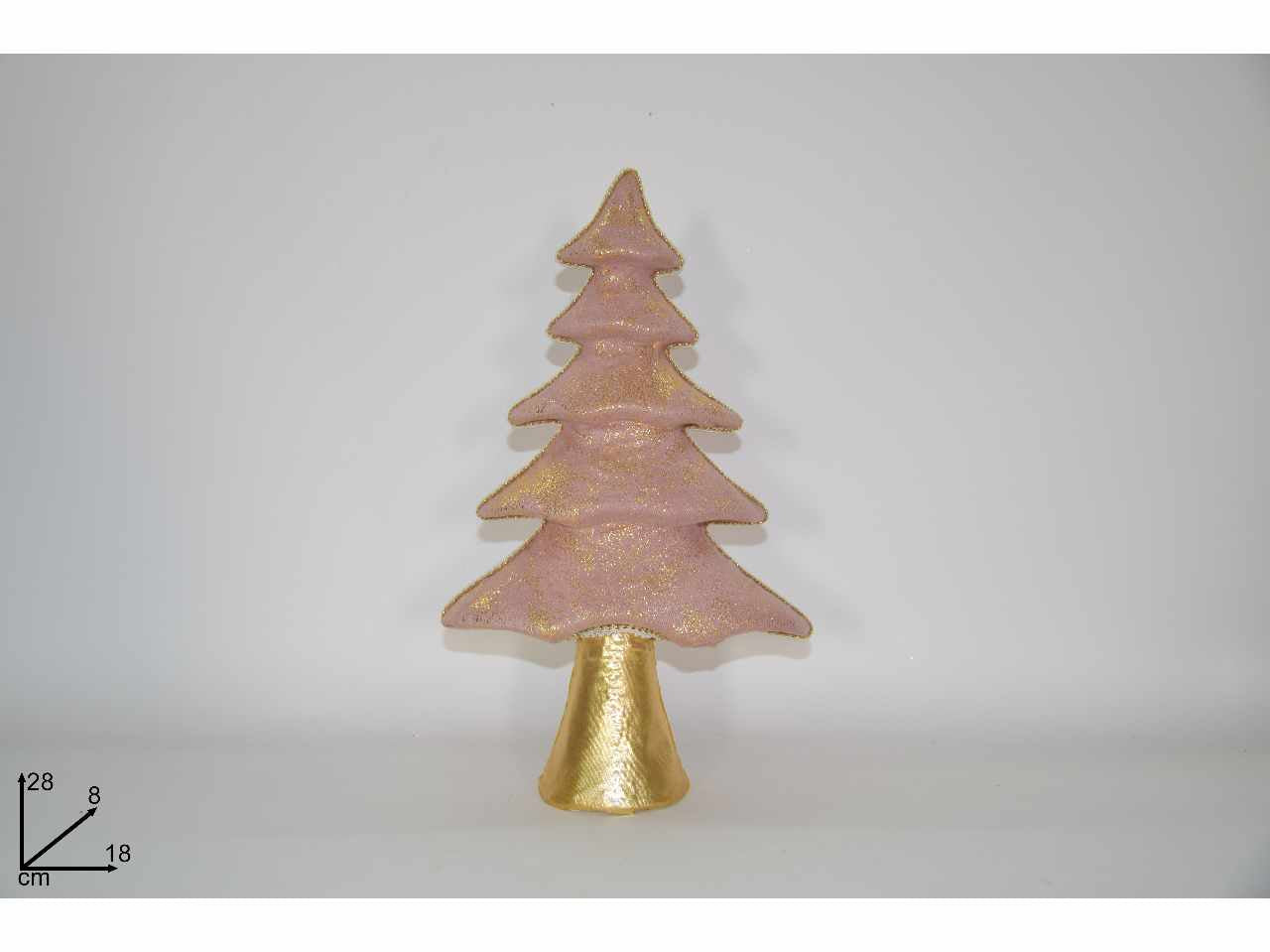 Albero velluto rosa glitter oro cm28