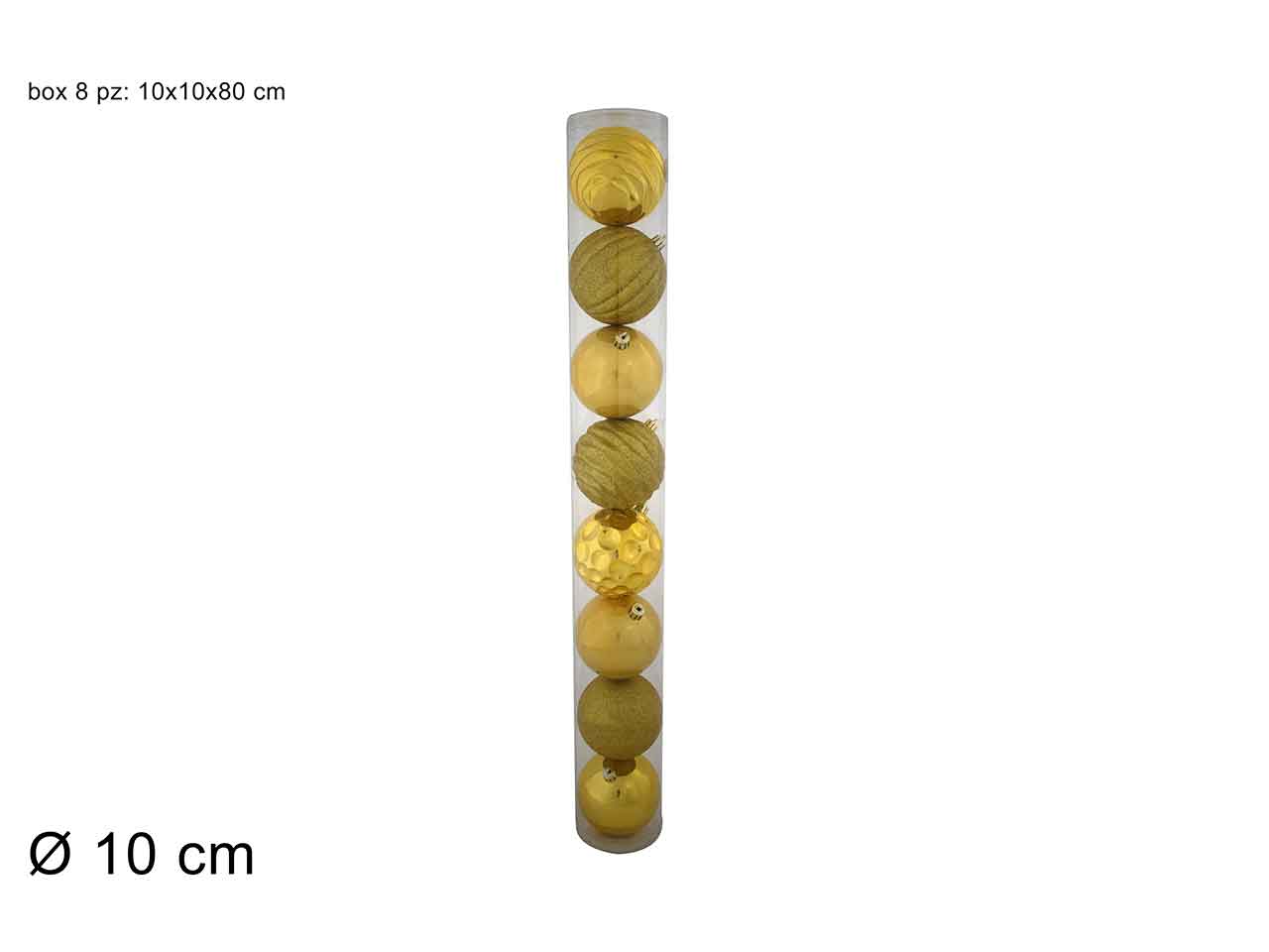 Palline natalizie oro diametro 10cm - 8 pezzi