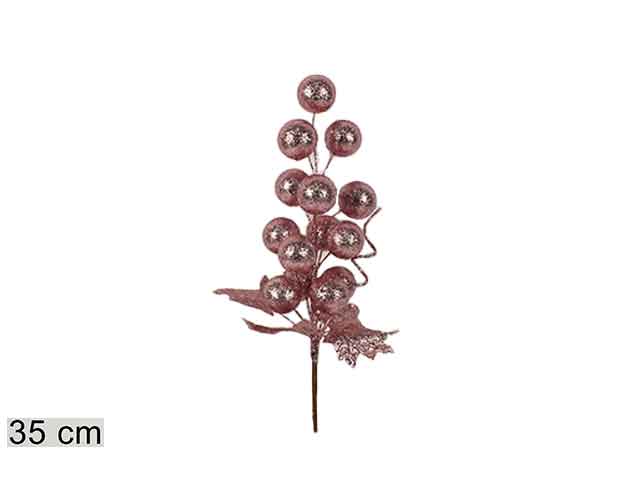 Grappolo bacche glitter rosa ro010581d