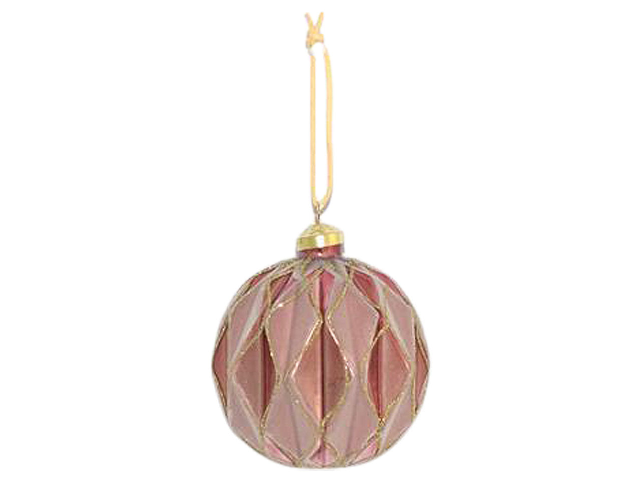 Palline natalizie rombi rosa in vetro diametro 10cm
