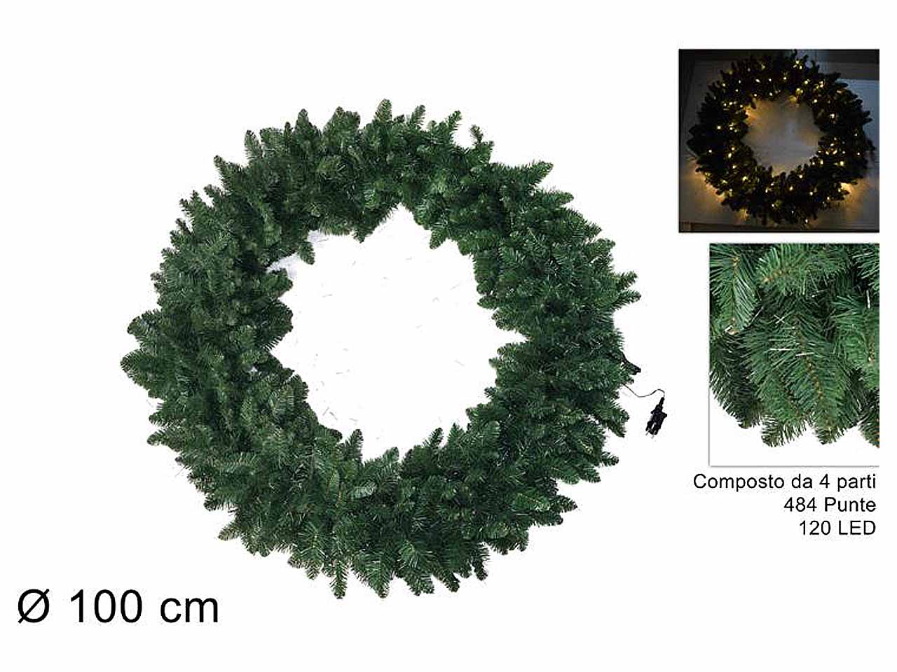 Ghirlanda tonda 100cm con 120 led ro010688 $