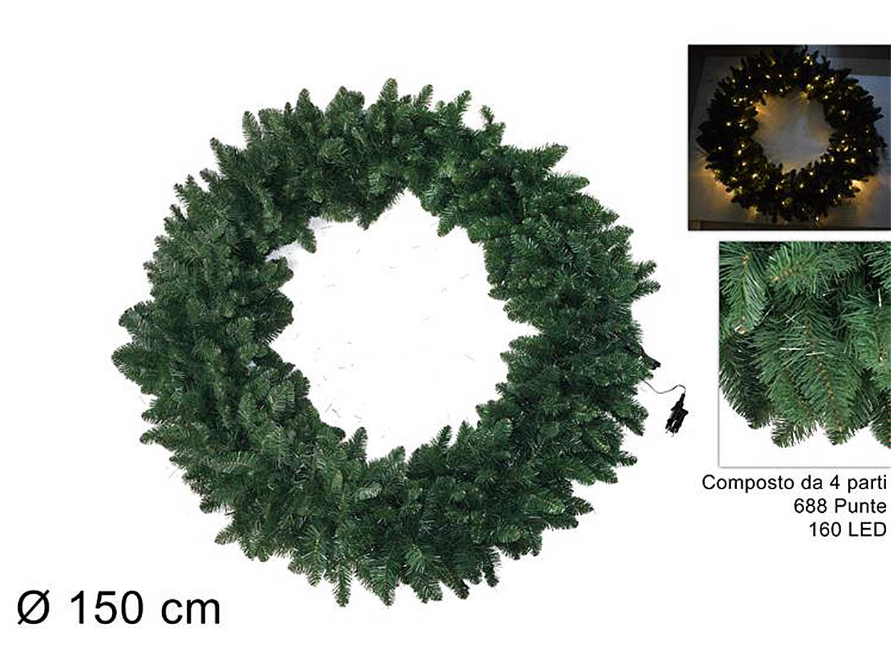 Ghirlanda tonda 150cm con 160 led ro010692 $