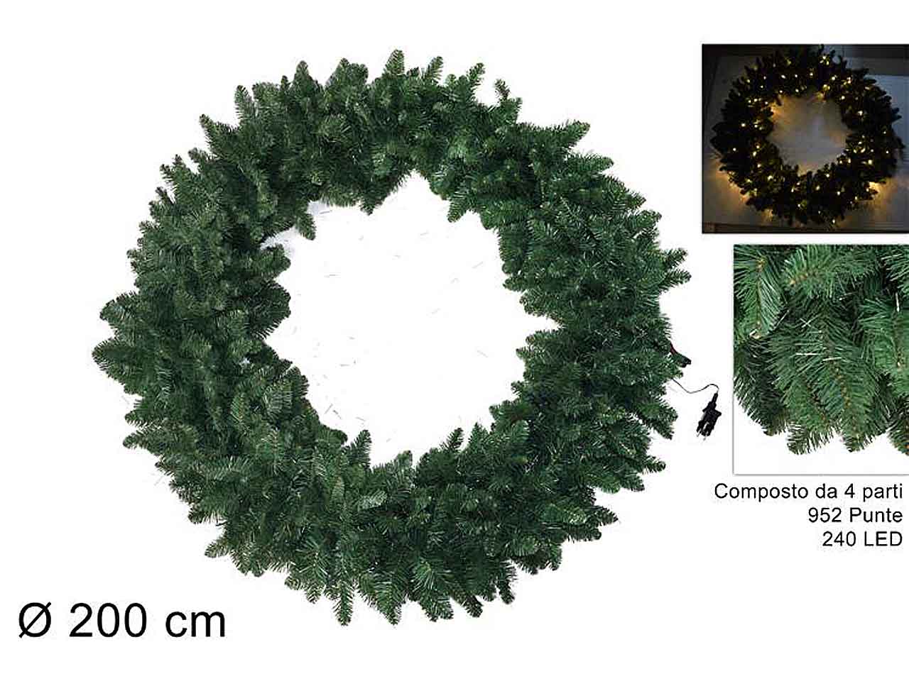 Ghirlanda tonda 200cm con 240 led ro010696 $