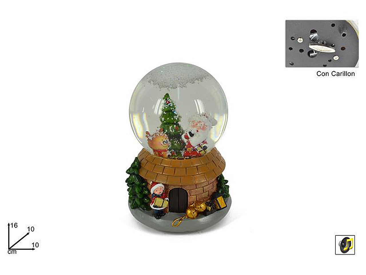 Carillon ampolla con scenario 16cm ba000206a
