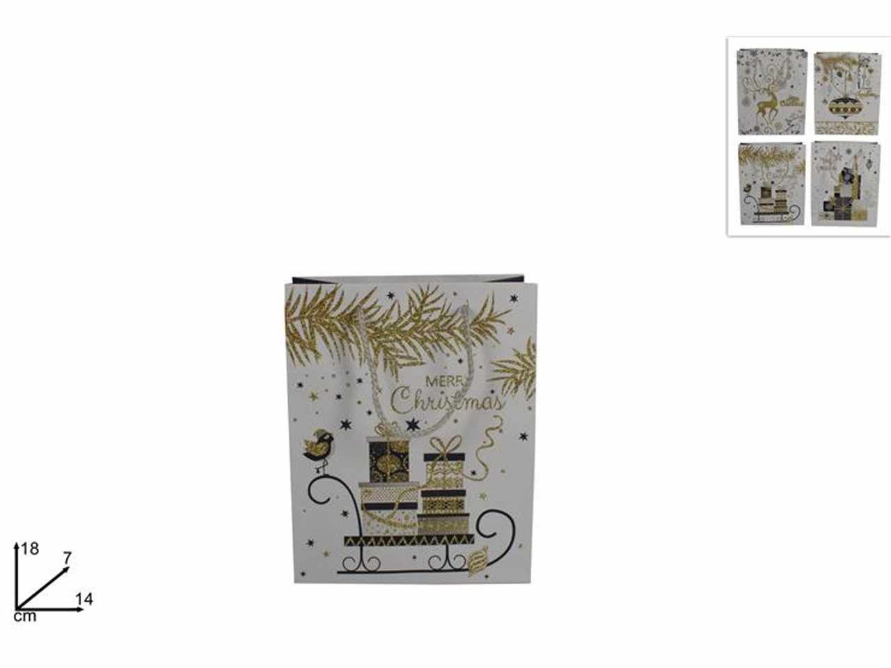 Busta shopper natalizia 4 ass 14x18x7cm